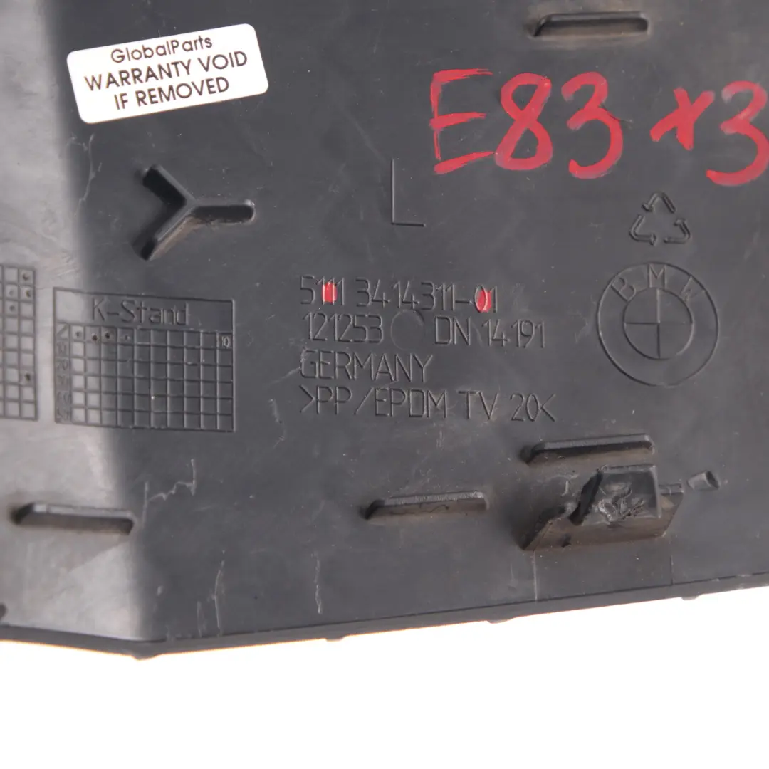 Kratka Zderzaka Przedniego Lewa Halogenu do BMW X3 E83 M Sport o numerze 3414311 BMW X3 E83 M Sport Kratka Zderzaka Przedniego Lewa Halogenu - SKU 3414311 - Numer Części 3414311