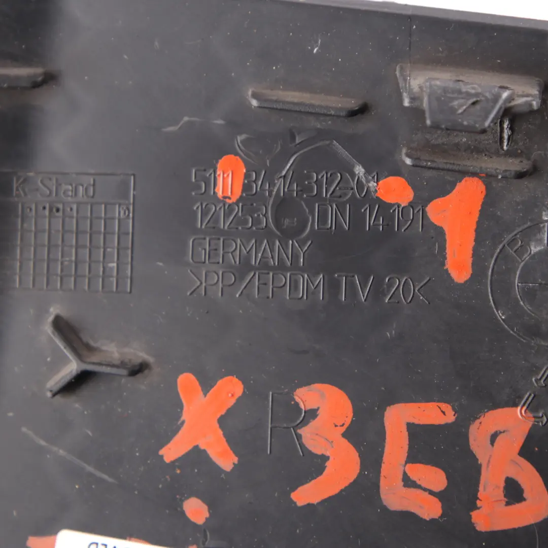 Front Bumper Cover Fog Lamp Grill Right O/S to BMW X3 E83 M Sport with Part number 3414312 BMW X3 E83 M Sport Front Bumper Cover Fog Lamp Grill Right O/S - SKU 3414312-1 - Part number 3414312