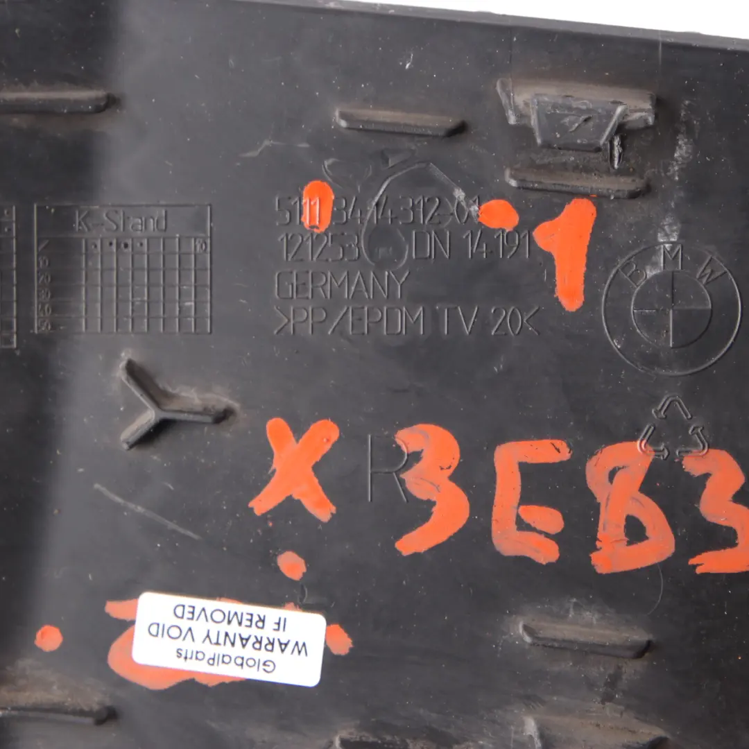 Front Bumper Cover Fog Lamp Grill Right O/S to BMW X3 E83 M Sport with Part number 3414312 BMW X3 E83 M Sport Front Bumper Cover Fog Lamp Grill Right O/S - SKU 3414312-1 - Part number 3414312