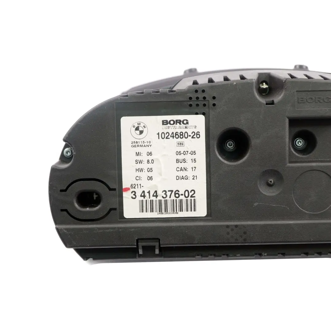 Instrument Cluster Speedo Clocks Diesel Manual to BMW X3 E83 2.0d 3.0d with Part number 3414376 BMW X3 E83 2.0d 3.0d Instrument Cluster Speedo Clocks Diesel Manual - SKU 3414376 - Part number 3414376