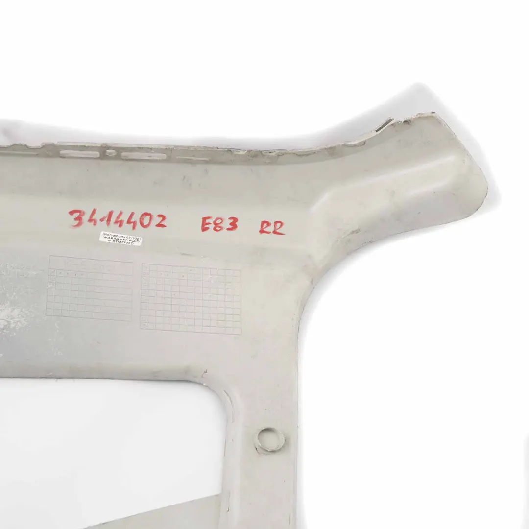 M-Sport Soporte lateral parachoques trasero derecho para BMW X3 E83 con número de pieza 3414402 BMW X3 E83 M-Sport Soporte lateral parachoques trasero derecho - SKU 3414402-1 - Número de pieza 3414402