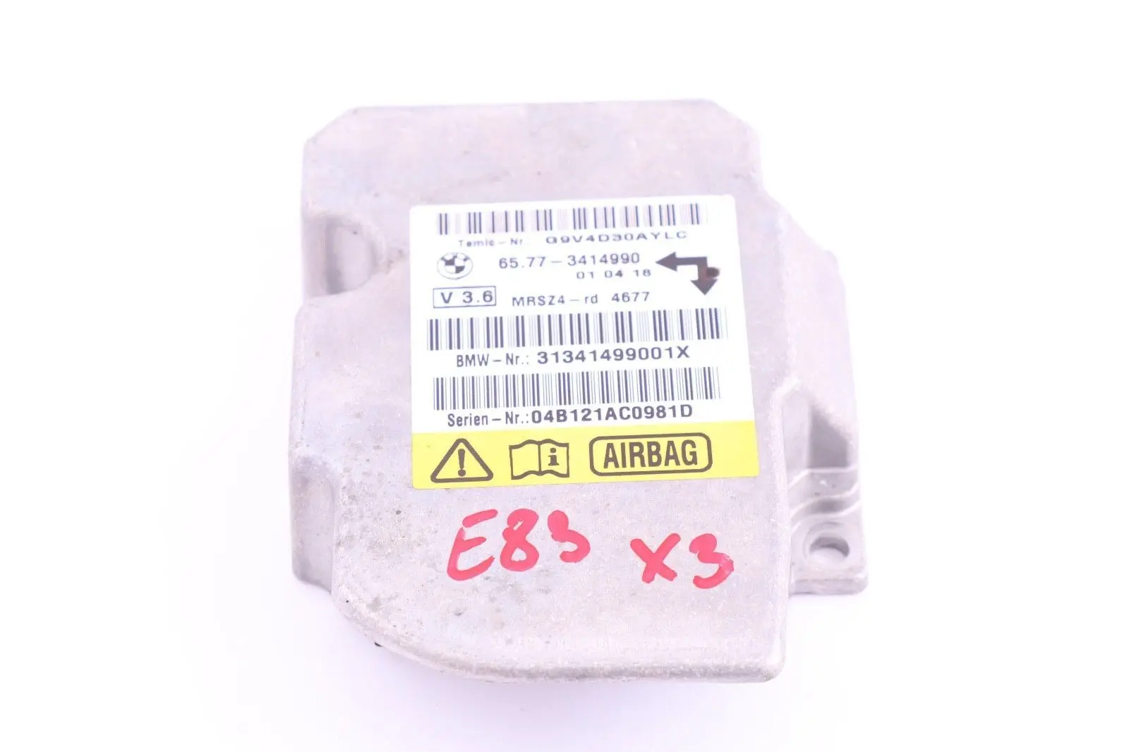 BMW X3 E83 Airbag Sensor Control Module 65773414990 3414990