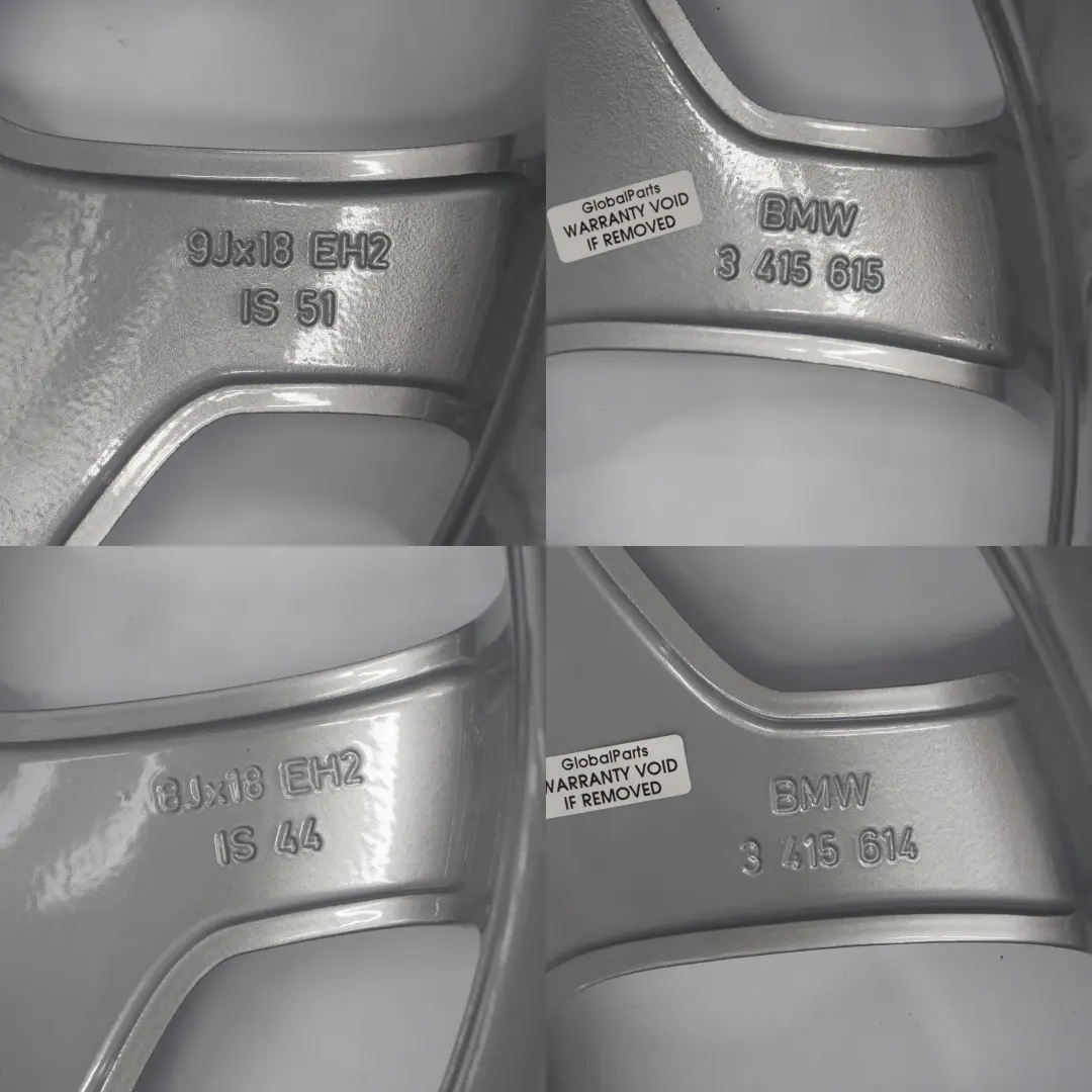 Juego Llanta Aleacion Plata Completa 4x 18" M Doble Radio 192 para BMW X3 E83 con número de pieza 3415614/3415615 BMW X3 E83 Juego Llanta Aleacion Plata Completa 4x 18" M Doble Radio 192 - SKU 3415614/3415615 - Número de pieza 3415614/3415615