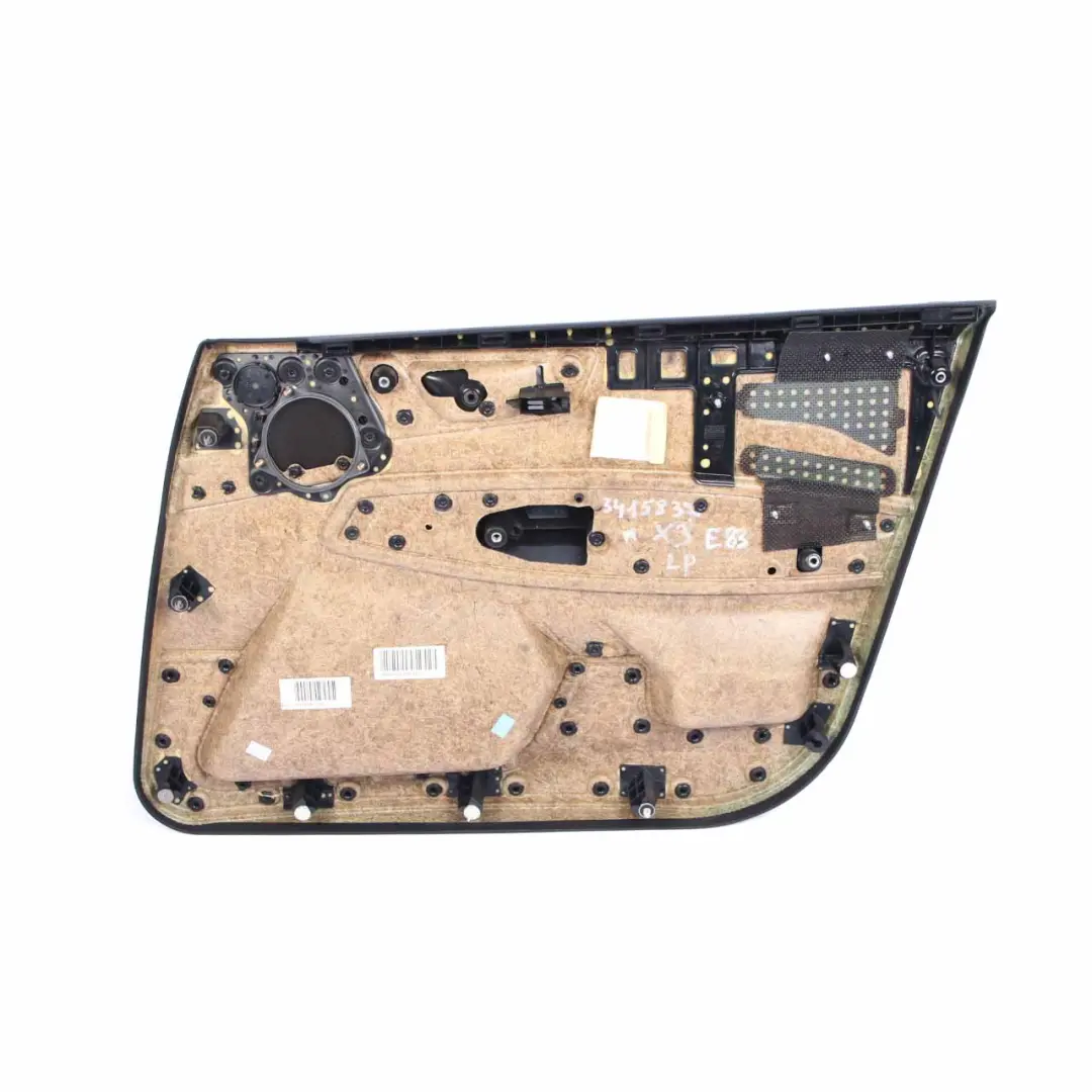 Door Card Front Left N/S Lining Trim Leather Black to BMW X3 E83 with Part number 3415829 BMW X3 E83 Door Card Front Left N/S Lining Trim Leather Black - SKU 3415829 - Part number 3415829