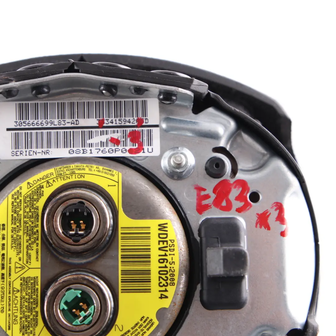 Driver's Side Steering Wheel Air Module Bag to BMW X3 E83 LCI with Part number 3415942 BMW X3 E83 LCI Driver's Side Steering Wheel Air Module Bag - SKU 3415942-3 - Part number 3415942