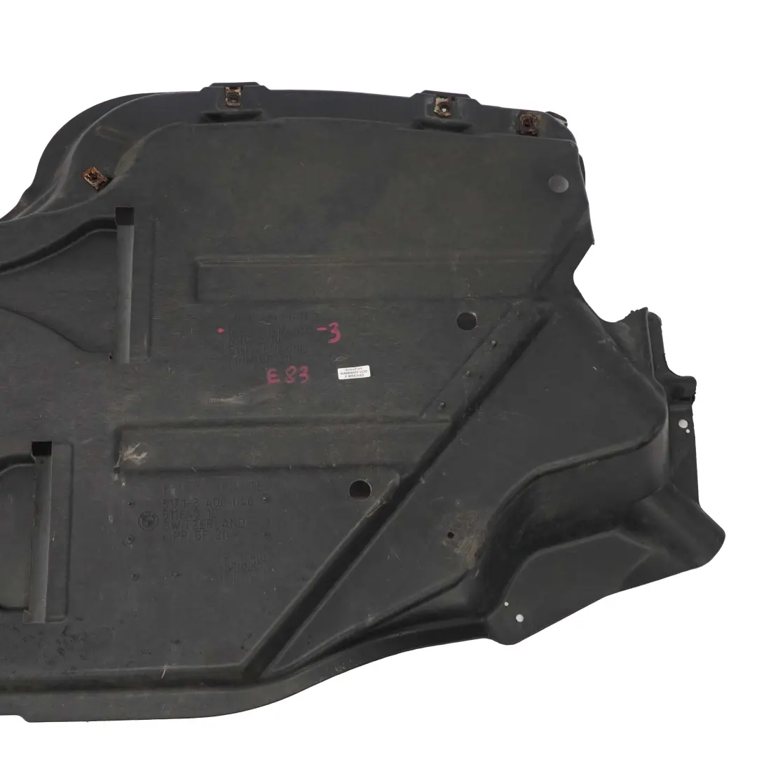 Tanque Combustible Derecho Escudo Protección Panel Tapa Diesel para BMW X3 E83 con número de pieza 3417403 BMW X3 E83 Tanque Combustible Derecho Escudo Protección Panel Tapa Diesel - SKU 3417403-3 - Número de pieza 3417403