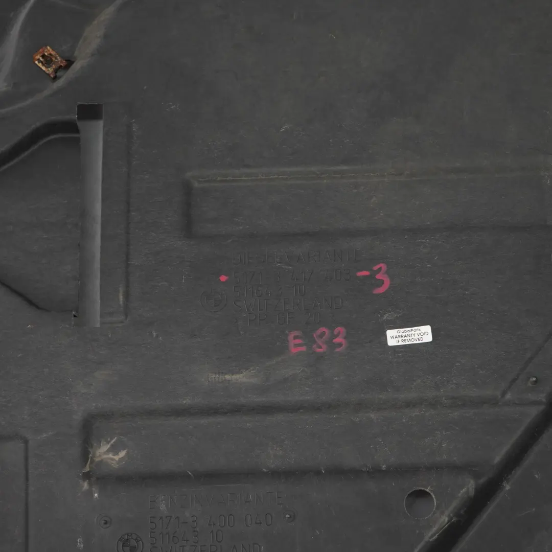 BMW E83 Serbatoio Carburante Destro Scudo Protezione Pannello Diesel - SKU 3417403-3 - Numero di parte 3417403