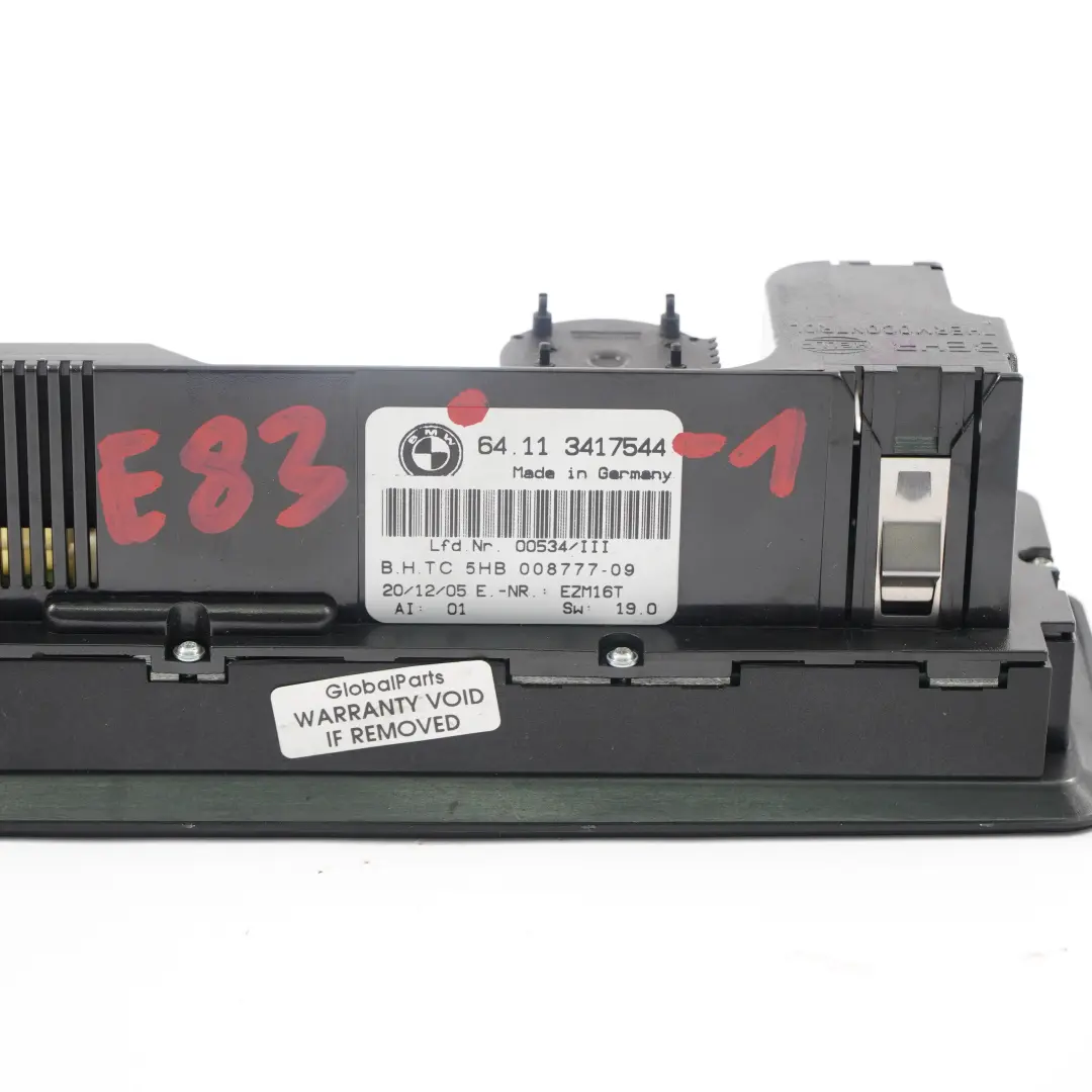 Pannello Climatizzatore BMW E83 X3 Controllo Clima Automatico per con numero di parte 3417544 Pannello Climatizzatore BMW E83 X3 Controllo Clima Automatico - SKU 3417544-1 - Numero di parte 3417544