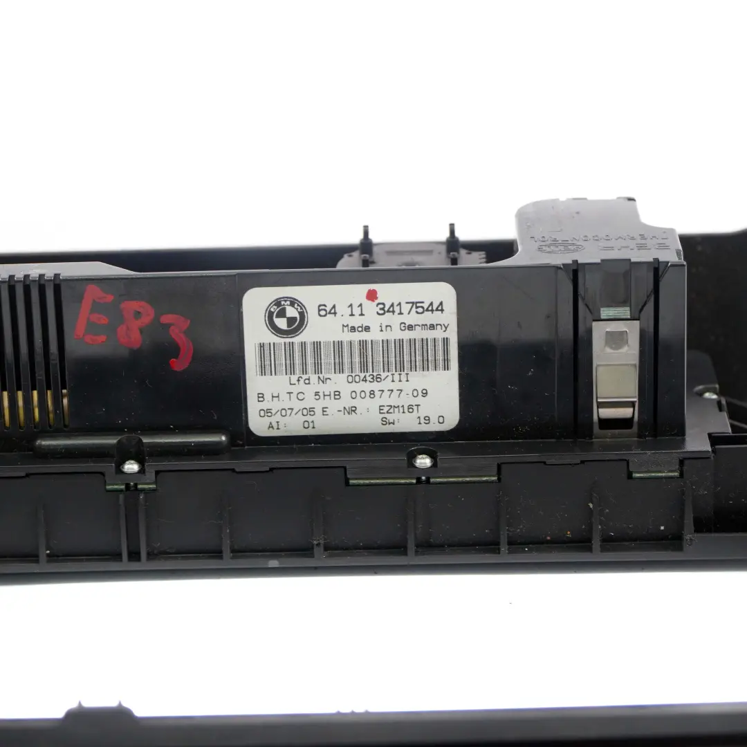 BMW E83 Automatico Aire Acondicionado Climatizador Panel Control Negro - SKU 3417544 - Número de pieza 3417544
