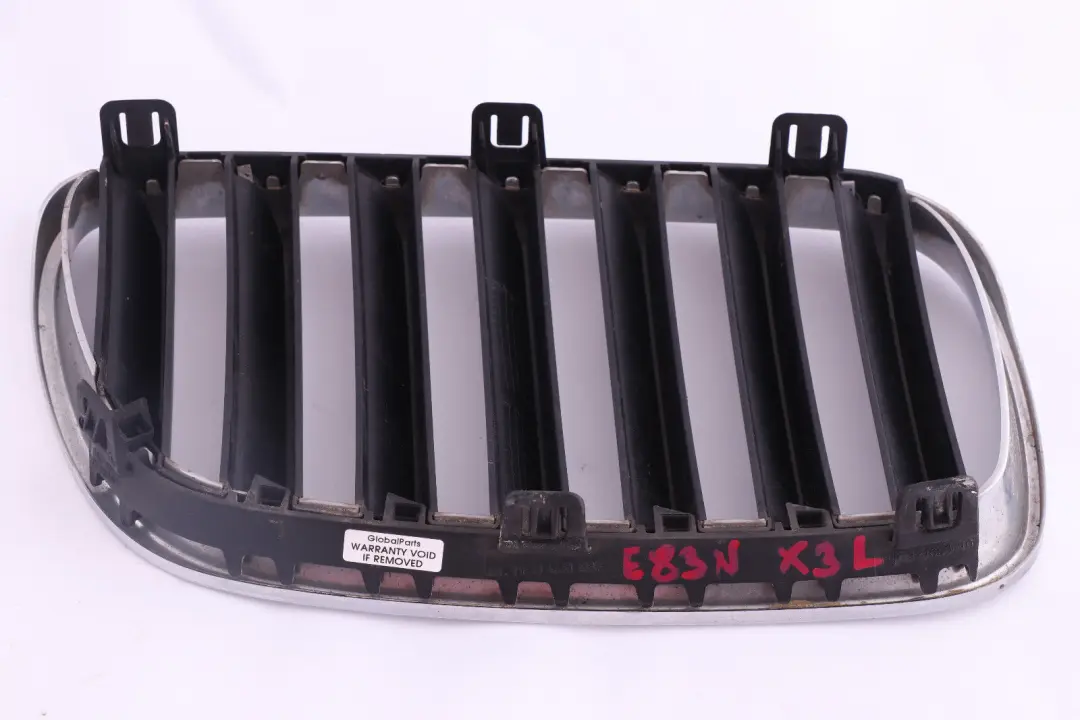 Front Bumper Centre Grille Kidney Left N/S Chrome to BMW X3 E83 LCI with Part number 3420087 BMW X3 E83 LCI Front Bumper Centre Grille Kidney Left N/S Chrome - SKU 3420087 - Part number 3420087