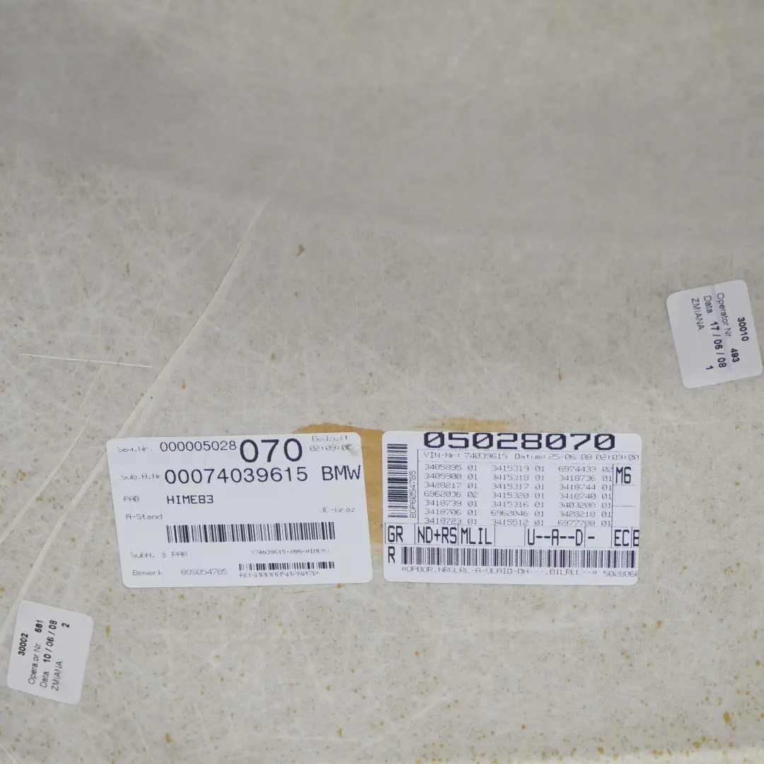 BMW X3 Series E83 Headlining Roof Lining Trim Panel Grau Grey - SKU 3420640 - Part number 3420640
