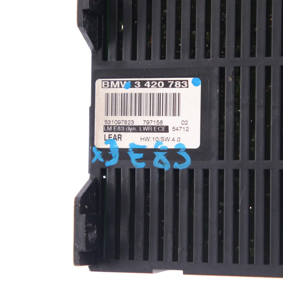 Light Control Unit Module LEAR LWR ECE to BMW X3 E83 with Part number 3420783 BMW X3 E83 Light Control Unit Module LEAR LWR ECE - SKU 3420783 - Part number 3420783
