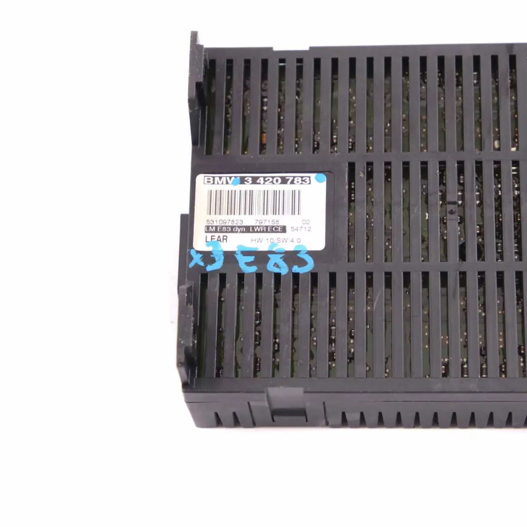 Lichtsteuergerät Modul LEAR LWR ECE für BMW X3 E83 mit Teilenummer 3420783 BMW X3 E83 Lichtsteuergerät Modul LEAR LWR ECE - SKU 3420783 - Teilenummer 3420783