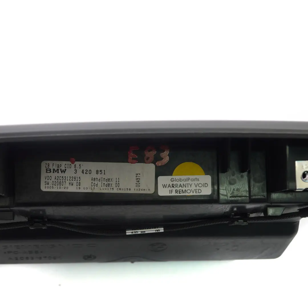 Boardmonitor BMW X3 E83 Zentraler Informationsbildschirm 6,5" 3420851  - SKU 3420851-1 - Teilenummer 3417417