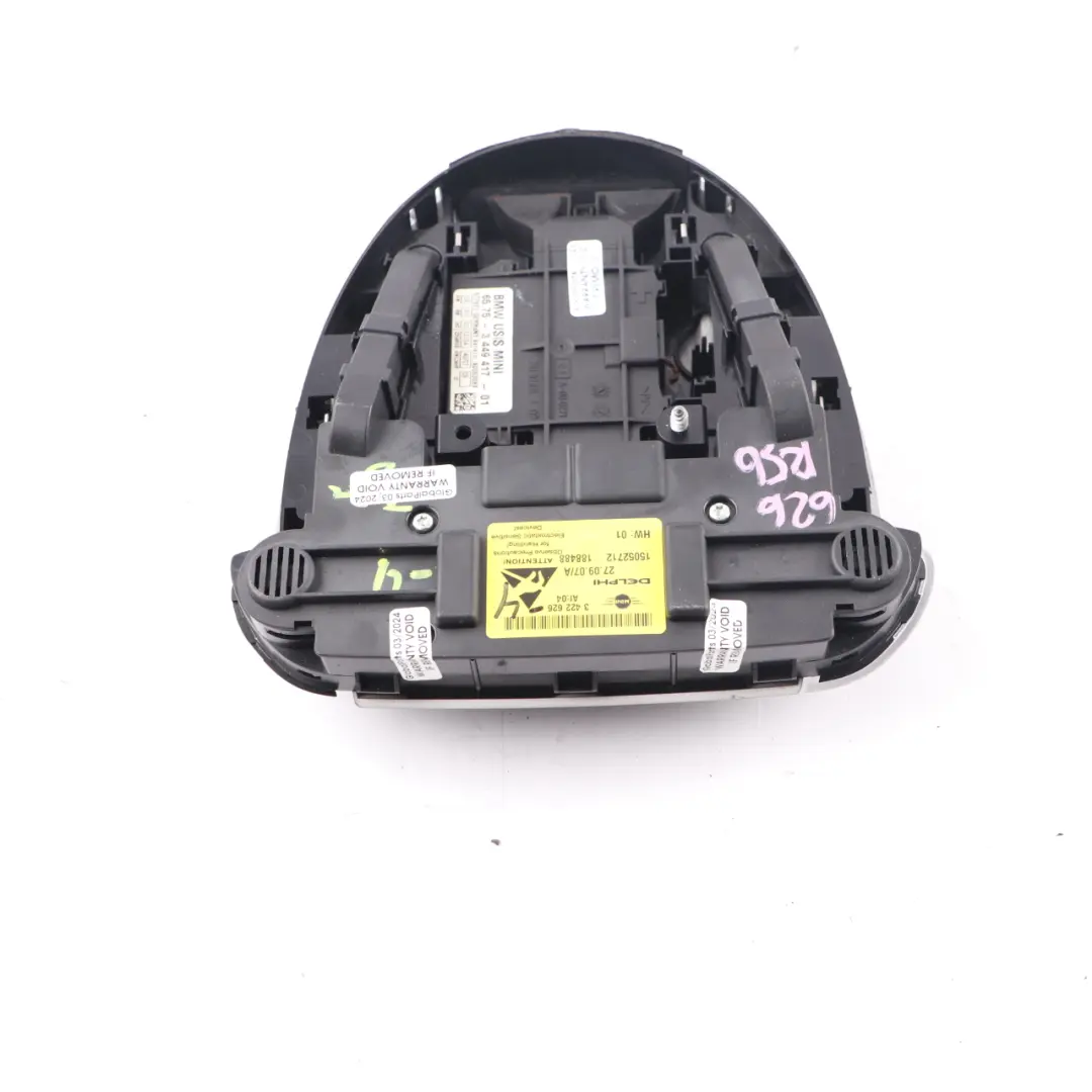 Mini R55 R56 R60 Interior Luz De Techo Interruptor De Techo Solar Negro - SKU 3422626-4 - Número de pieza 3422626