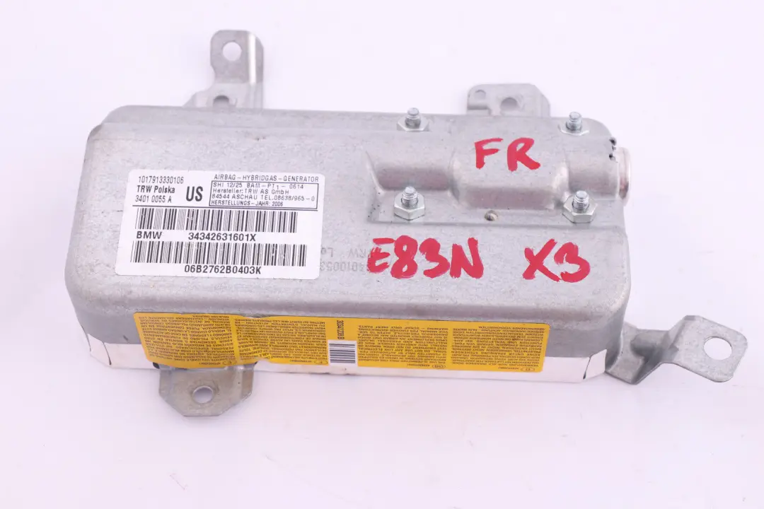 Poduszka Powietrzna Drzwi Prawy Przód do BMW X3 E83 o numerze 3426316 BMW X3 E83 Poduszka Powietrzna Drzwi Prawy Przód - SKU 3426316 - Numer Części 3426316
