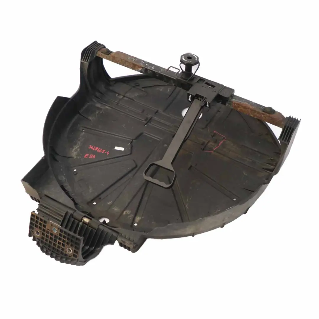 Saver Spare Tyre Cup Mount Bracket Carrier Mechanism to BMW X3 E83 Space with Part number 3428665 BMW X3 E83 Space Saver Spare Tyre Cup Mount Bracket Carrier Mechanism - SKU 3428665-4 - Part number 3428665