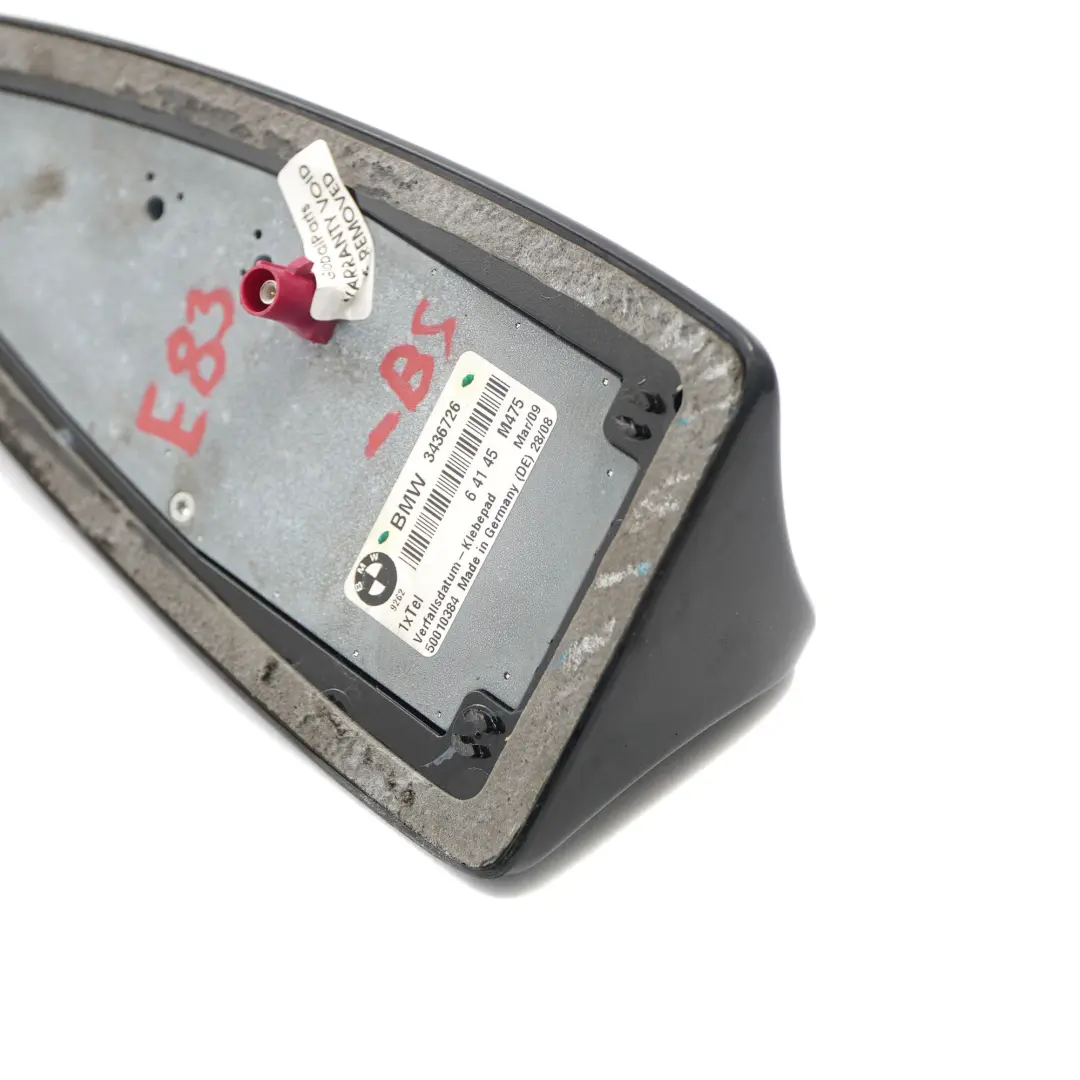 Antenna Esterna Sul Tetto Shark Nero Zaffiro per BMW X3 E83 LCI con numero di parte 3436726 BMW X3 E83 LCI Antenna Esterna Sul Tetto Shark Nero Zaffiro - SKU 3436726-BS - Numero di parte 3436726