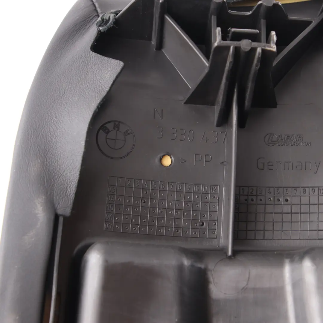 Lateral Panel Rear Seat Left N/S Finisher Cover Black Leather to BMW X3 E83 LCI with Part number 3443733 BMW X3 E83 LCI Lateral Panel Rear Seat Left N/S Finisher Cover Black Leather - SKU 3443733 - Part number 3443733