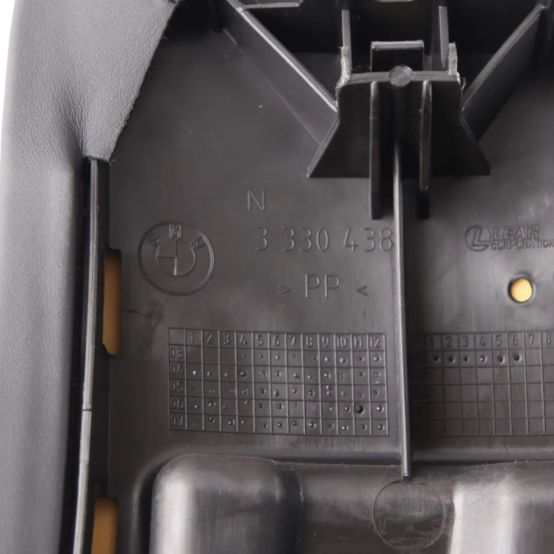 Lateral Panel Rear Seat Right O/S Finisher Cover Black Leather to BMW X3 E83 LCI with Part number 3443734 BMW X3 E83 LCI Lateral Panel Rear Seat Right O/S Finisher Cover Black Leather - SKU 3443734 - Part number 3443734