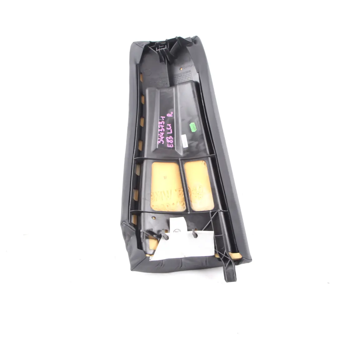 Lateral Panel Rear Seat Right O/S Finisher Cover Black Leather to BMW X3 E83 LCI with Part number 3443734 BMW X3 E83 LCI Lateral Panel Rear Seat Right O/S Finisher Cover Black Leather - SKU 3443734 - Part number 3443734