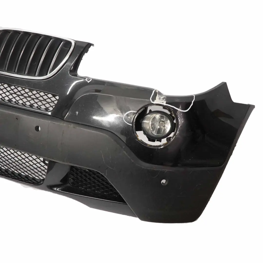 Front Bumper BMW X3 E83 LCI Complete Trim Panel PDC Black Sapphire Metallic 475 to with Part number 3445874 Front Bumper BMW X3 E83 LCI Complete Trim Panel PDC Black Sapphire Metallic 475 - SKU 3445874-BS - Part number 3445874