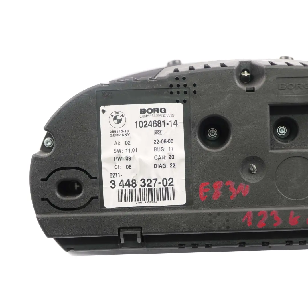 BMW X3 E83 LCI Instrument Cluster Speedo Clocks Diesel Manual - SKU 3448327 - Part number 3448327