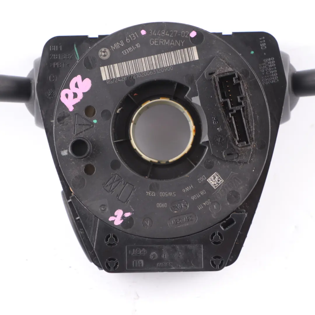 Steering Column Switch Cluster Wiper Stalk Slip Ring to Mini Cooper R55 R56 with Part number 3448427 Mini Cooper R55 R56 Steering Column Switch Cluster Wiper Stalk Slip Ring - SKU 3448427 - Part number 3448427