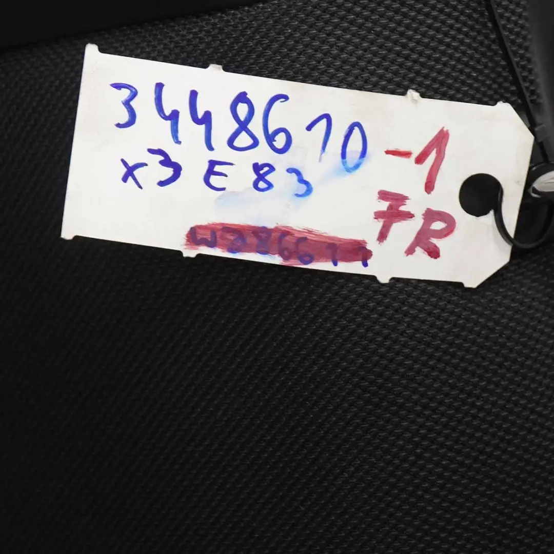 Delantero Izquierdo Asiento Tela Cuero Pearlpoint Antracita para BMW E83 LCI M Sport con número de pieza 3448610 BMW E83 LCI M Sport Delantero Izquierdo Asiento Tela Cuero Pearlpoint Antracita - SKU 3448610-1 - Número de pieza 3448610