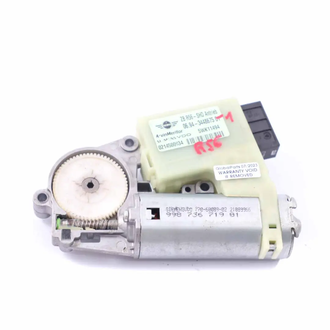 Mini Cooper R55 R56 R60 R61 Motor de Accionamiento Techo Solar Corredizo - SKU 3448675-1 - Número de pieza 3448675