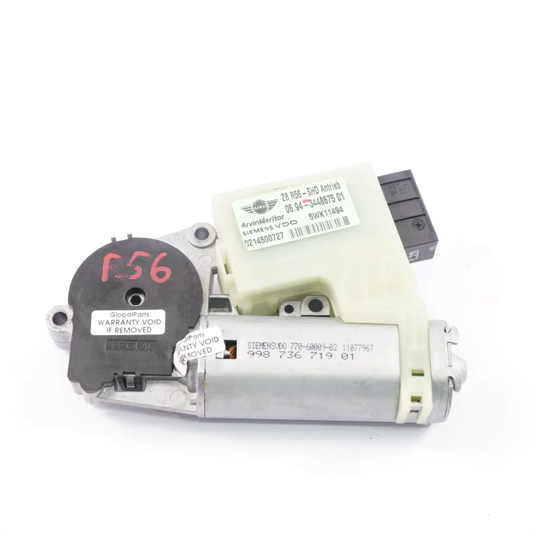  Moteur D'Entraînement De Toit Ouvrant Mini Cooper R55 R56 R60 R61 Panoramique - SKU 3448675 - Numéro de pièce 3448675