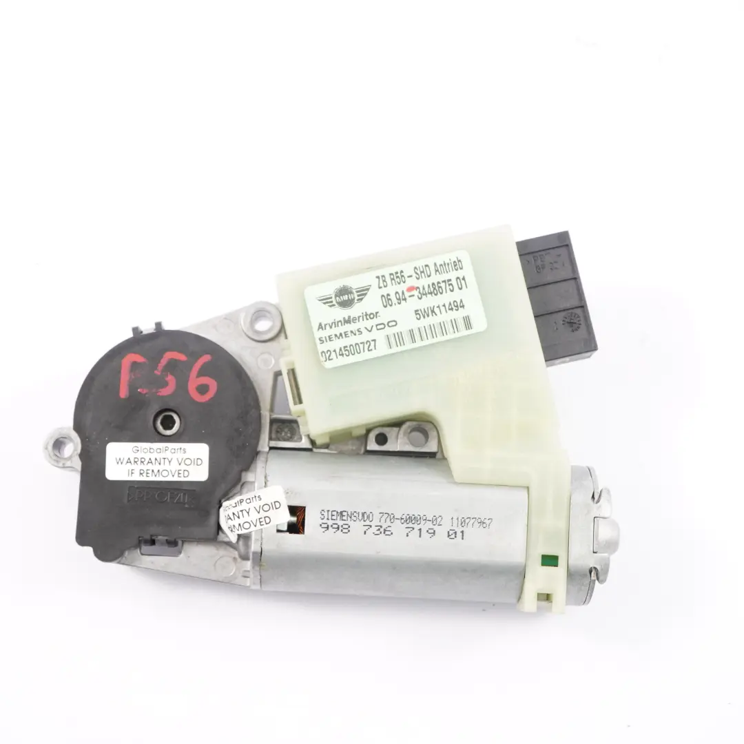  Moteur D'Entraînement De Toit Ouvrant Mini Cooper R55 R56 R60 R61 Panoramique - SKU 3448675 - Numéro de pièce 3448675