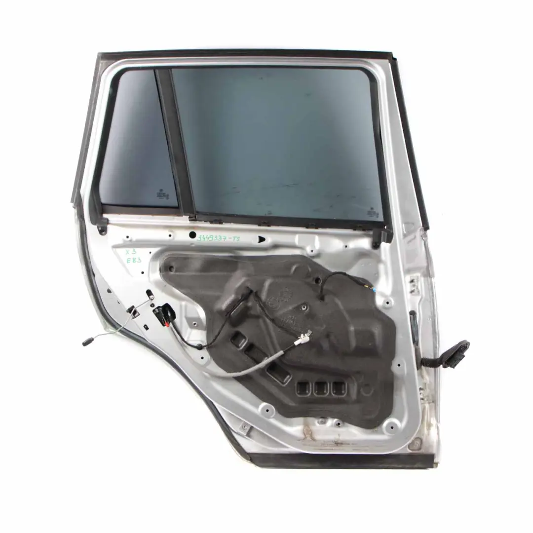Door Rear Left N/S Titansilber Silver Metallic - 354 to BMW X3 E83 with Part number 3449337 BMW X3 E83 Door Rear Left N/S Titansilber Silver Metallic - 354 - SKU 3449337-TS - Part number 3449337