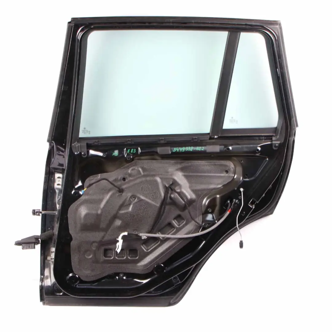 Door Rear Right O/S Black Sapphire Metallic - 475 to BMW X3 E83 with Part number 3449338 BMW X3 E83 Door Rear Right O/S Black Sapphire Metallic - 475 - SKU 3449338-BS2 - Part number 3449338