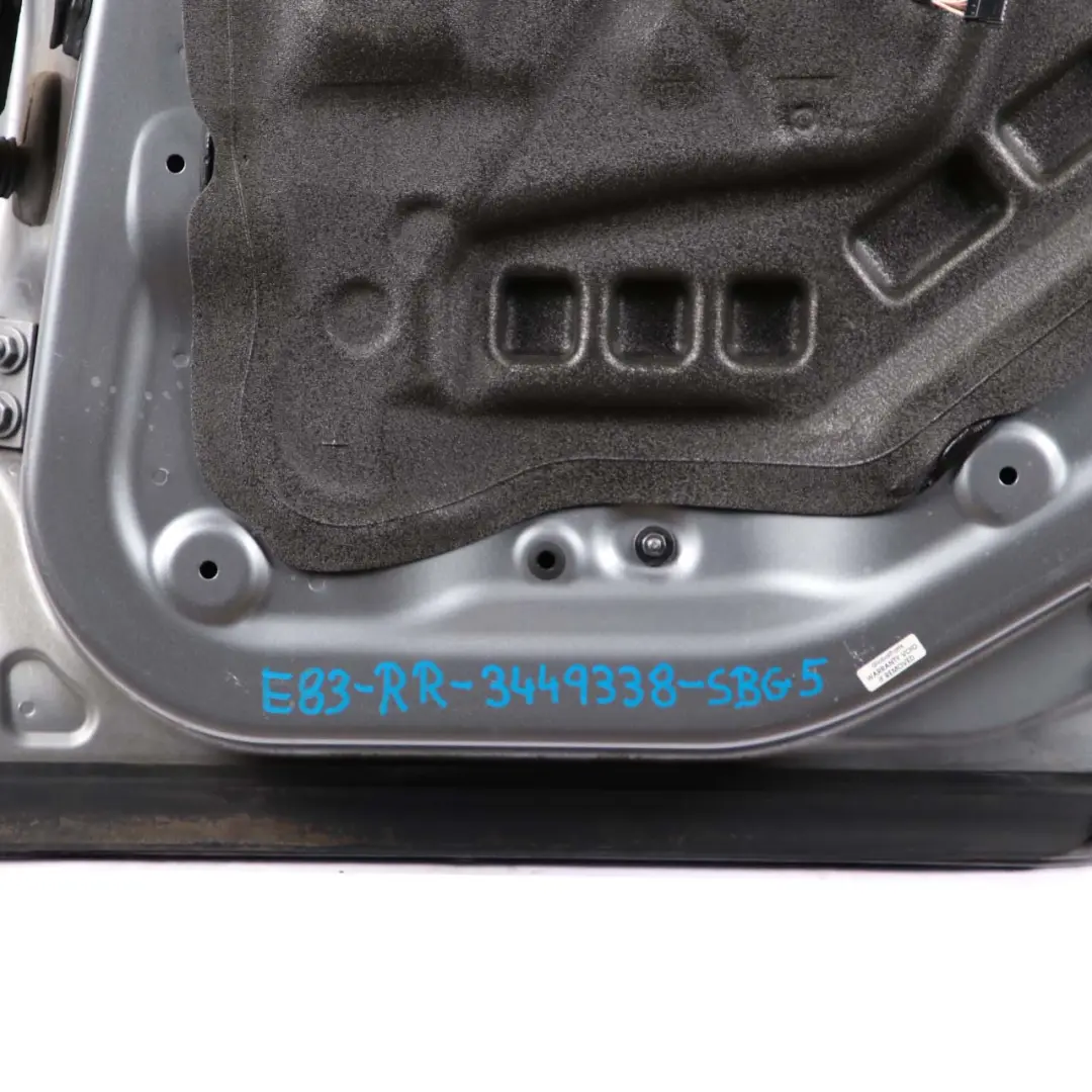 Door Rear Right O/S Silbergrau Silver Grey - A08 to BMW X3 Series E83 5 with Part number 3449338 BMW X3 Series E83 5 Door Rear Right O/S Silbergrau Silver Grey - A08 - SKU 3449338-SBG5 - Part number 3449338