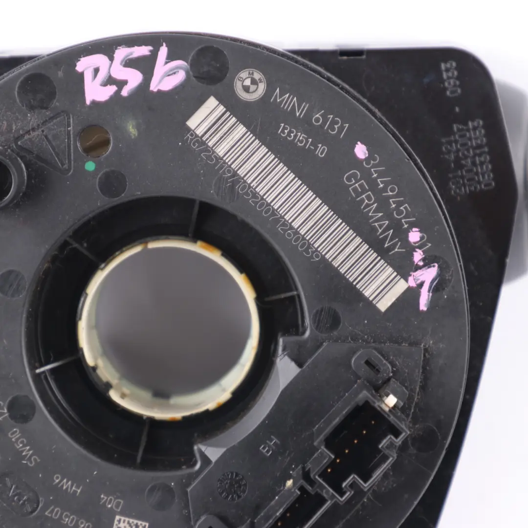 Steering Column Switch Cluster Wiper Stalk Slip Ring to Mini Cooper R56 with Part number 3449454 Mini Cooper R56 Steering Column Switch Cluster Wiper Stalk Slip Ring - SKU 3449454-1 - Part number 3449454