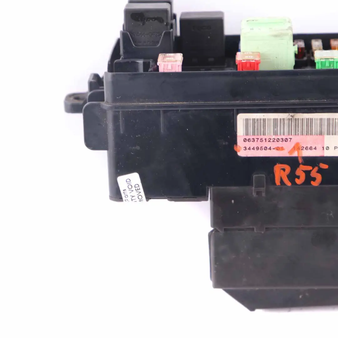 Fuse Box Electrical System Distribution Box to Mini R55 R56 with Part number 3449504 Mini R55 R56 Fuse Box Electrical System Distribution Box - SKU 3449504-1 - Part number 3449504