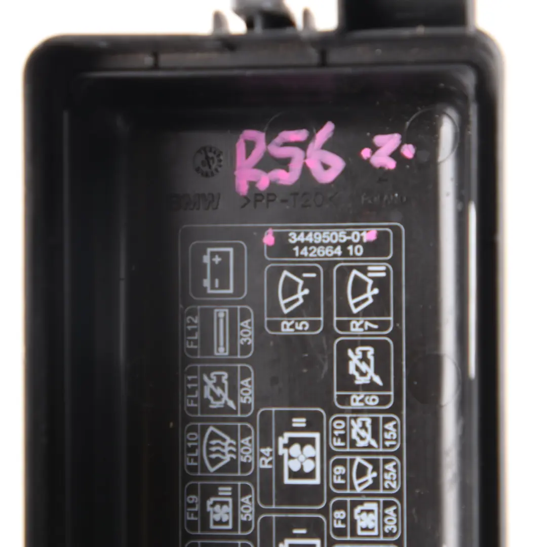 Fuse Distribution Box Cover Trim Cap to Mini Cooper One R55 R56 with Part number 61143449505 Mini Cooper One R55 R56 Fuse Distribution Box Cover Trim Cap - SKU 3449505 - Part number 61143449505