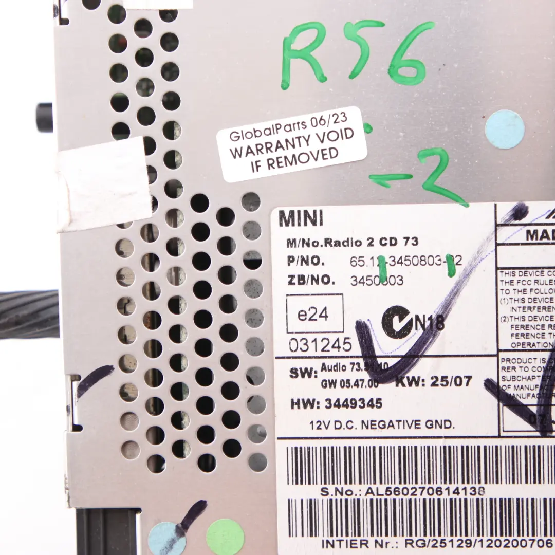 Mini R55 R56 Radio Boost CD Player Head Unit Audio Player - SKU 3450803-2 - Part number 3450803