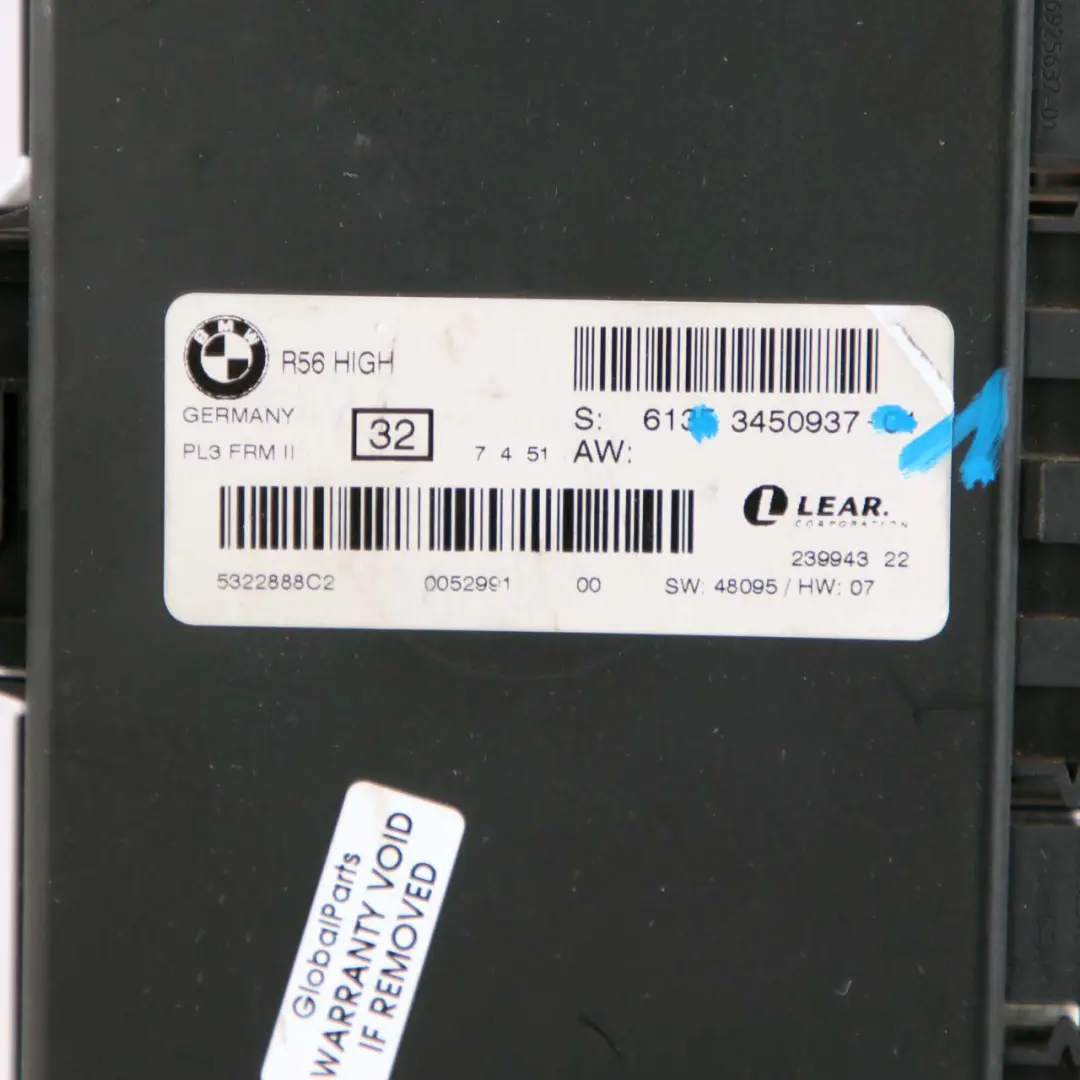 Footwell Light Module High ECU PL3 FRM II Lear to Mini Cooper One R57 with Part number 3450937 Mini Cooper One R57 Footwell Light Module High ECU PL3 FRM II Lear - SKU 3450937-1 - Part number 3450937