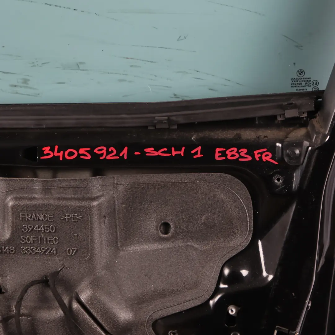Door Front Right O/S BMW X3 E83 Schwarz 2 Black - 668 to with Part number 3451016 Door Front Right O/S BMW X3 E83 Schwarz 2 Black - 668 - SKU 3451016-SCH1 - Part number 3451016