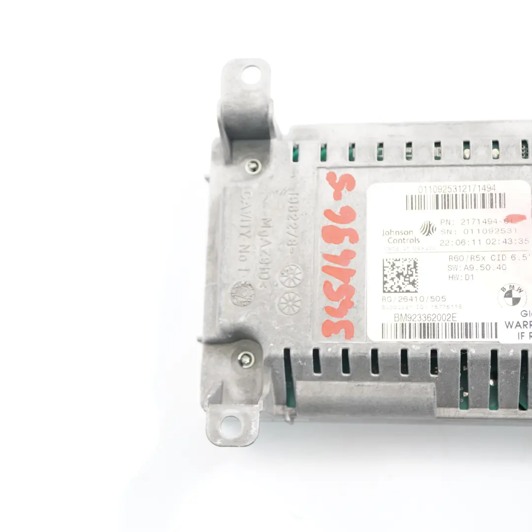 Mini R55 R56 Cluster d'instruments Speedo Ecran d'affichage Navigation 2171494 - SKU 3451496-5 - Numéro de pièce 3451496
