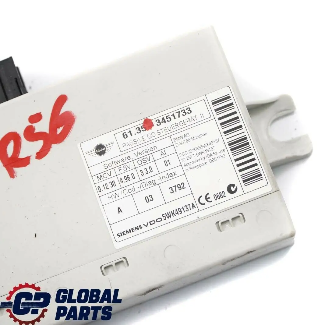 Modulo controllo Passive Go per Mini Cooper R55 R56 R57 R60 R61 con numero di parte 3451733 Mini Cooper R55 R56 R57 R60 R61 Modulo controllo Passive Go - SKU 3451733 - Numero di parte 3451733