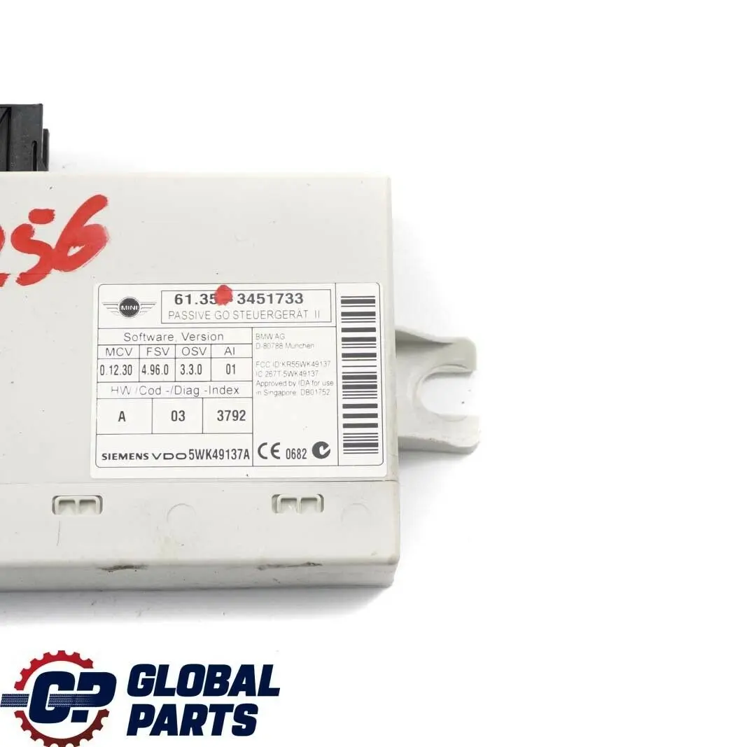 Mini Cooper One R55 R56 R57 R60 R61 Control Unit Module Passive Go - SKU 3451733 - Part number 3451733