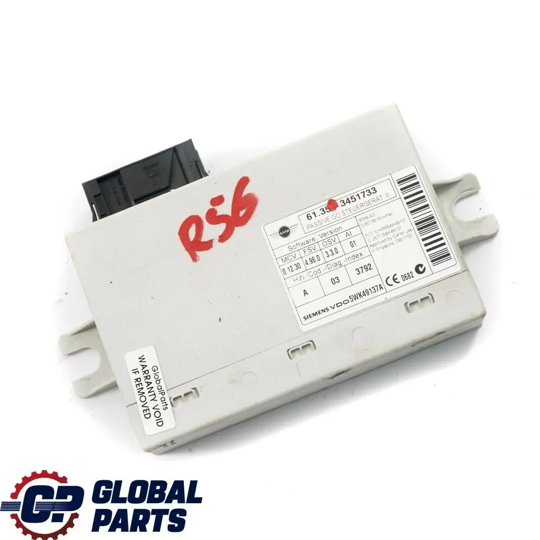 Mini Cooper One R55 R56 R57 R60 R61 Control Unit Module Passive Go - SKU 3451733 - Part number 3451733