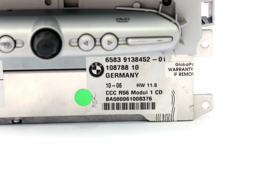 BMW Mini Cooper R55 R56 R57 CCC CD DVD Navigation Sat Nav Head Unit - SKU 3452071 - Part number 9138452