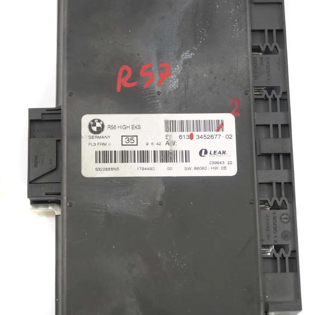  *Mini Cooper Cabrio R57 Fußraumlichtmodul Hoch EKS ECU PL3 FRM II Lear - SKU 3452677-2 - Teilenummer 3452677