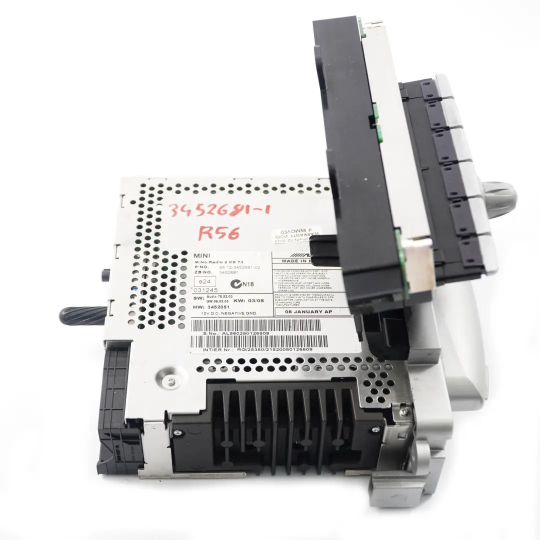 Mini Cooper One 1 R55 R56 R57 Radio Boost Reproductor de CD principal - SKU 3452681-1 - Número de pieza 3452681