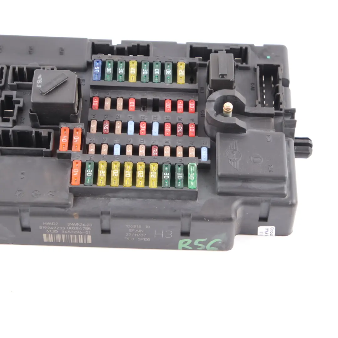 PL3 SPEG H3 Fuse Distribution Box to MINI Cooper One R56 with Part number 3453296 MINI Cooper One R56 PL3 SPEG H3 Fuse Distribution Box - SKU 3453296 - Part number 3453296