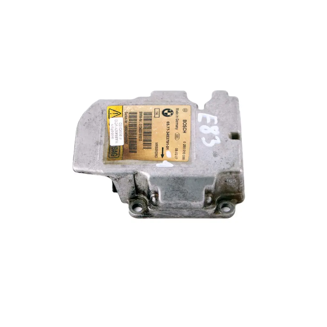 Crash System Control Unit Module ECU to BMW X3 Series E83 LCI 1 with Part number 3453791 BMW X3 Series E83 LCI 1 Crash System Control Unit Module ECU - SKU 3453791-1 - Part number 3453791